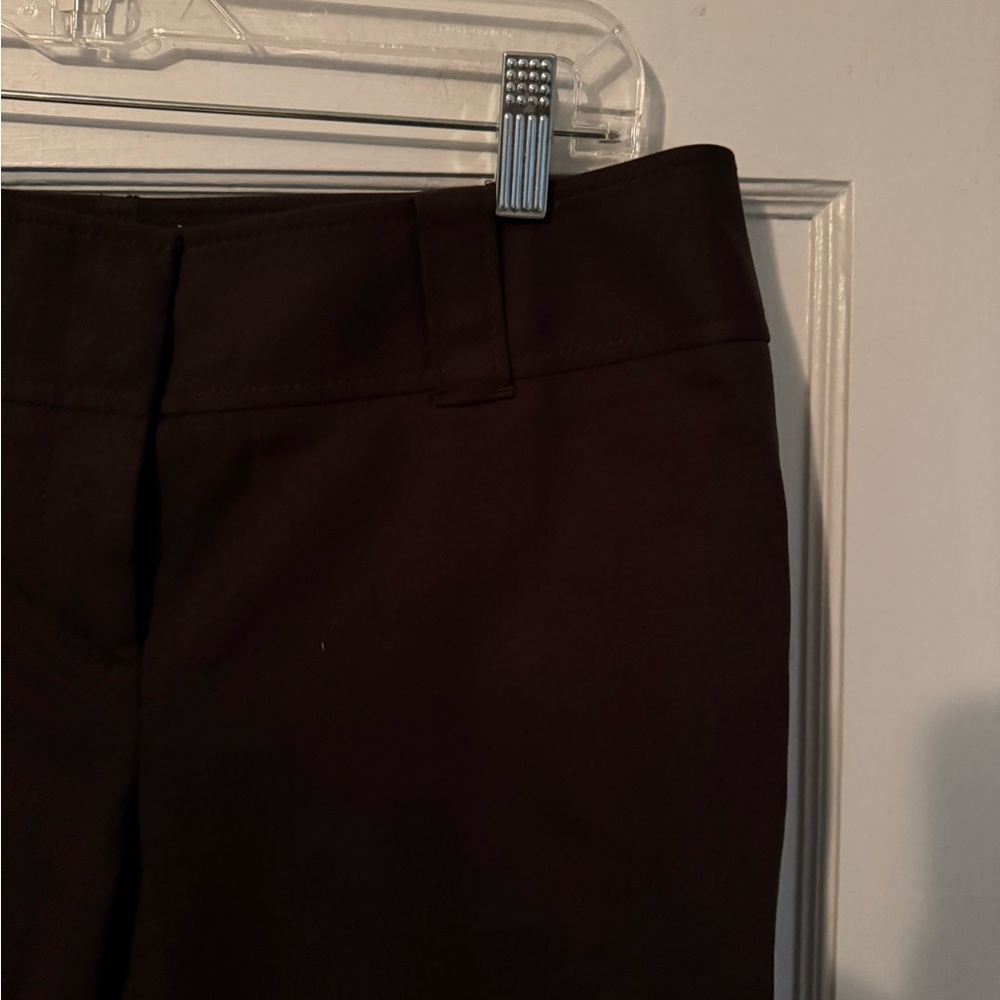 ANN TAYLOR Lindsay Dress Pants Womens Sz 4 Chocolate/ Dark Brown Straight Ankle - Picture 4 of 12